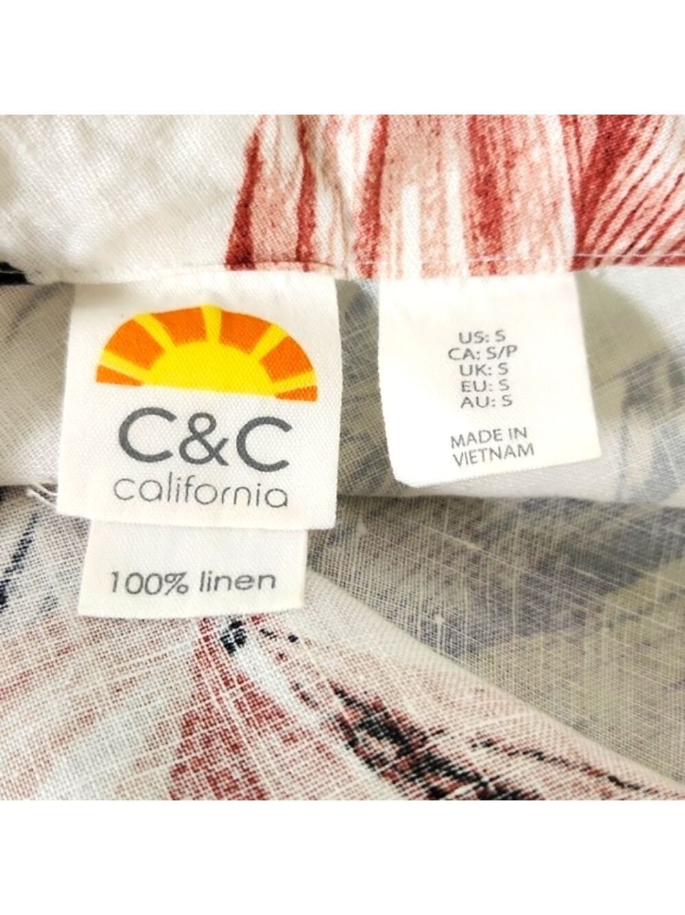 C & C Linen Sleeveless Floral Top Small - Picture 5 of 5
